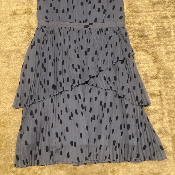 Banana Republic Women’s Sleeveless Dress Blue w/ Navy Dots Petite 0 - Picture 4 of 5